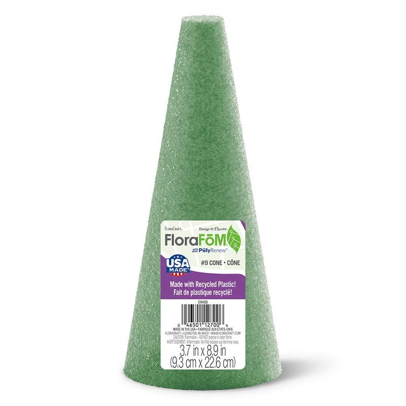 FloraCraft FloraFoM Cone 3.7 Inch x 8.9 Inch Green - Image 1